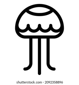 Jelly Fish Flat Icon Isolated On White Background