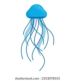 jelly fish flat vector illustration logo icon clipart isolated on white background