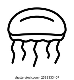 Jelly Fish icon illustration in line style. Perfect for website mobile app presentation. Suitable for any user interface and user experience