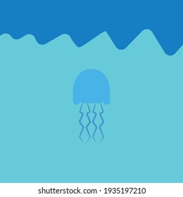Jelly fish icon. Ocean fish symbol. Logo design element