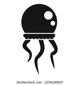 Icono de pez gelatina simple vector. Vida de Medusa. Agujero