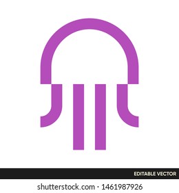 jelly fish icon vector logo simple