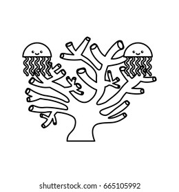 Jelly fish isolated icon
