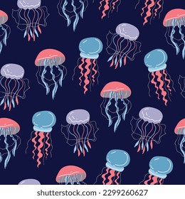 Jelly fish jellyfish sea life background concept. Vector graphic design illustration