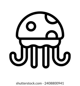 jelly fish line icon illustration vector graphic. Simple element illustration vector graphic, suitable for app, websites, and presentations isolated on white background