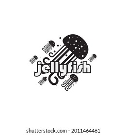 Jelly fish logo design concept, jelly fish logo vector illustration.
