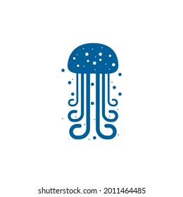 Jelly fish logo design concept, jelly fish logo vector illustration.
