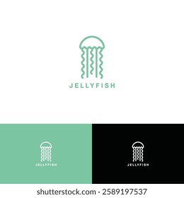 Jelly fish logo design template