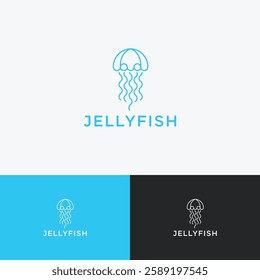 Jelly fish logo design template