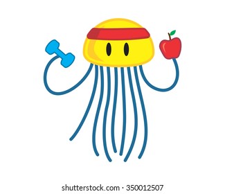 jelly fish logo icon vector character