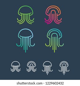 jelly fish logo symbol graphic designer vector illustration