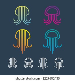 jelly fish logo symbol graphic designer vector illustration
