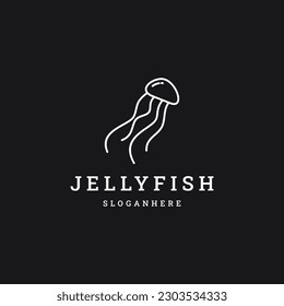 jelly fish logo vector icon illustration on black background .