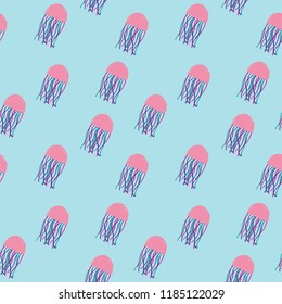 jelly fish pattern baby girl illustration design art vector 