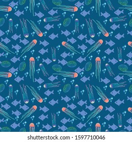 jelly fish seamless  pattern texture