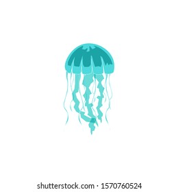 Jelly fish skyblue color vector style