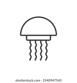 Jelly fish stroke icon in black