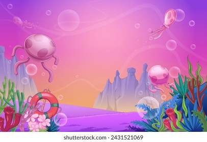 Jelly Fish In Under The Sea Background