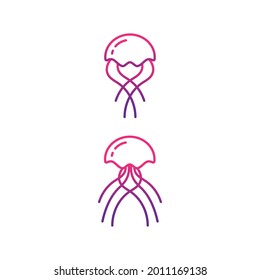 jelly fish Vector icon design illustration Template