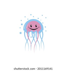 jelly fish Vector icon design illustration Template