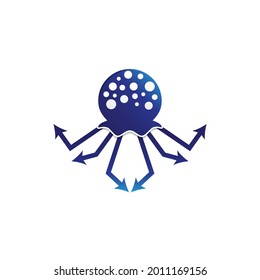 jelly fish Vector icon design illustration Template