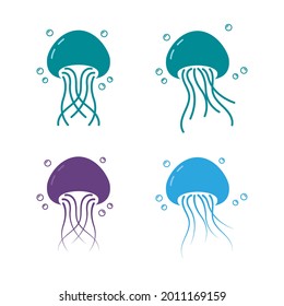 jelly fish Vector icon design illustration Template