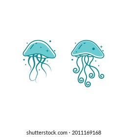 jelly fish Vector icon design illustration Template