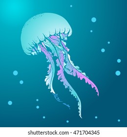 Jelly Fish Vector Illustration