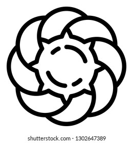 Jelly flower biscuit icon. Outline jelly flower biscuit vector icon for web design isolated on white background