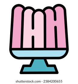 Jelly gelatin icon outline vector. Candy bear. Food berry color flat