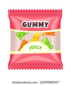 Jelly Gum Candies Package Vector Illustration