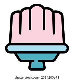 Jelly gum icon outline vector. Sweet gelatin. Bear fruit color flat