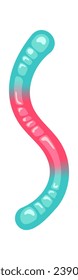 Jelly Gum Worm Candy Vector Illustration