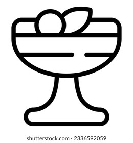 Jelly icon outline vector. Bright dessert. Shiny fruit