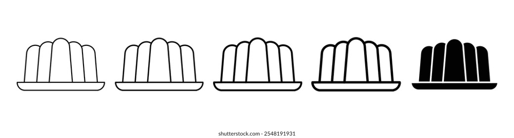 Icono de jalea Conjunto de logotipo de línea delgada simple