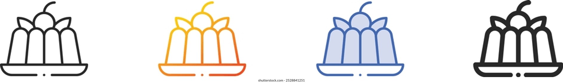 jelly icon.Thin Linear, Gradient, Blue Stroke and bold Style Design Isolated On White Background