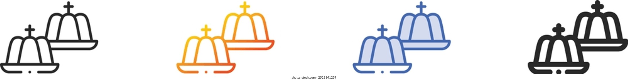 jelly icon.Thin Linear, Gradient, Blue Stroke and bold Style Design Isolated On White Background