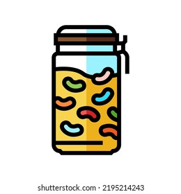 Jelly Jar Candy Gummy Color Icon Vector. Jelly Jar Candy Gummy Sign. Isolated Symbol Illustration