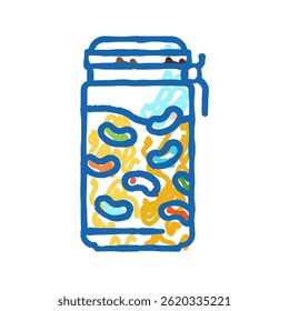 jelly jar candy goma ícone doodle esboço vetor. jelly jar candy goma sinal. símbolo isolado ilustração