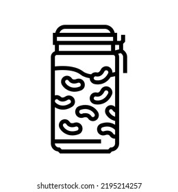 Jelly Jar Candy Gummy Line Icon Vector. Jelly Jar Candy Gummy Sign. Isolated Contour Symbol Black Illustration