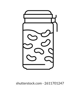 jelly jar candy gummy line icon vector. jelly jar candy gummy sign. isolated contour symbol black illustration