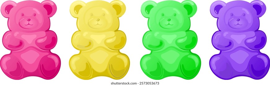 Jelly like candy bears. Cute design