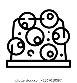 Gelee-Linie-Symbol, Vektorgrafik und Illustration