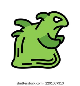 jelly monster color icon vector. jelly monster sign. isolated symbol illustration