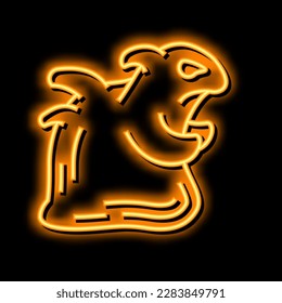 jelly monster neon light sign vector. jelly monster illustration