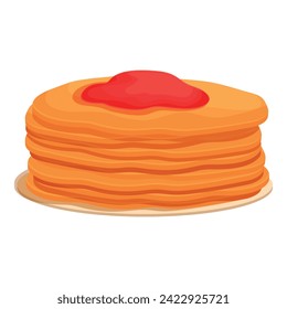 Jelly pancakes icon cartoon vector. Home funny card. Menu breakfast