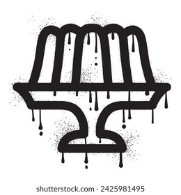 Jelly pudding graffiti with black spray paint