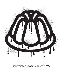 Jelly pudding graffiti with black spray paint
