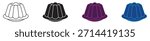 Jelly pudding icon set, vector illustration isolated on white background.