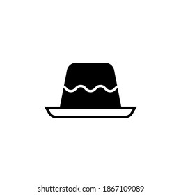  gelatina, símbolo de icono de pudding en forma plana y negra sólida icono de glifo, aislado en fondo blanco